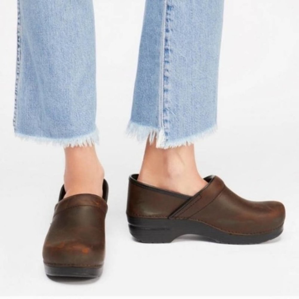 Dansko Antique Brown Oiled Profession Leather Clog
